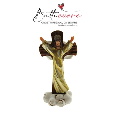 Cristo redentore con base nuvola,con scatola per bomboniera CM 6X11,5X1,5 CFN 1 - CTN 72