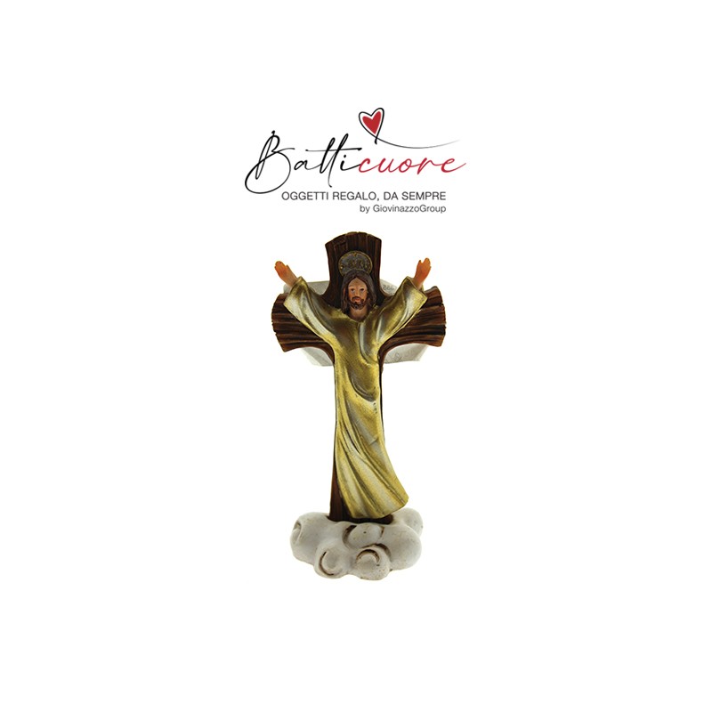 Cristo redentore con base nuvola,con scatola per bomboniera CM 6X11,5X1,5 CFN 1 - CTN 72