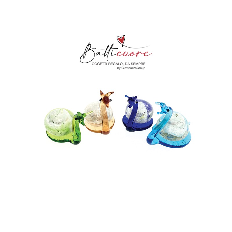 Lumachine in vetro di murano, 4 colori assortiti CM 5X4,5 CFN 12 - CTN 480