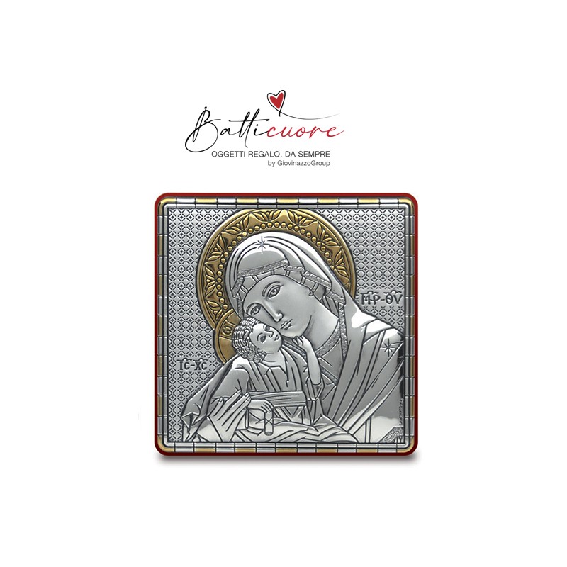 Madonna con bimbo c/oro Quadr.Cm 6,7x6,7