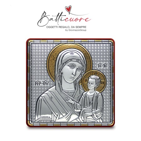 Madonna con bimbo c/oro Quadr.Cm 6,7x6,7