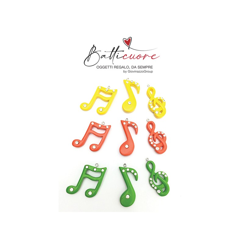 Note musicali in plastica colorate con calamita,9 ass. CM 4X3,5 CFN 24 - CTN 240