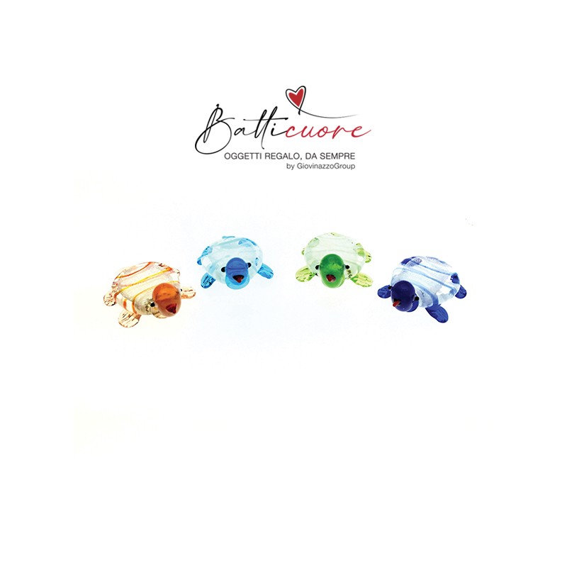 Tartarughe in vetro di murano, 4 colori assorti CM 3,5X5,5X2,5 CFN 12 - CTN 480