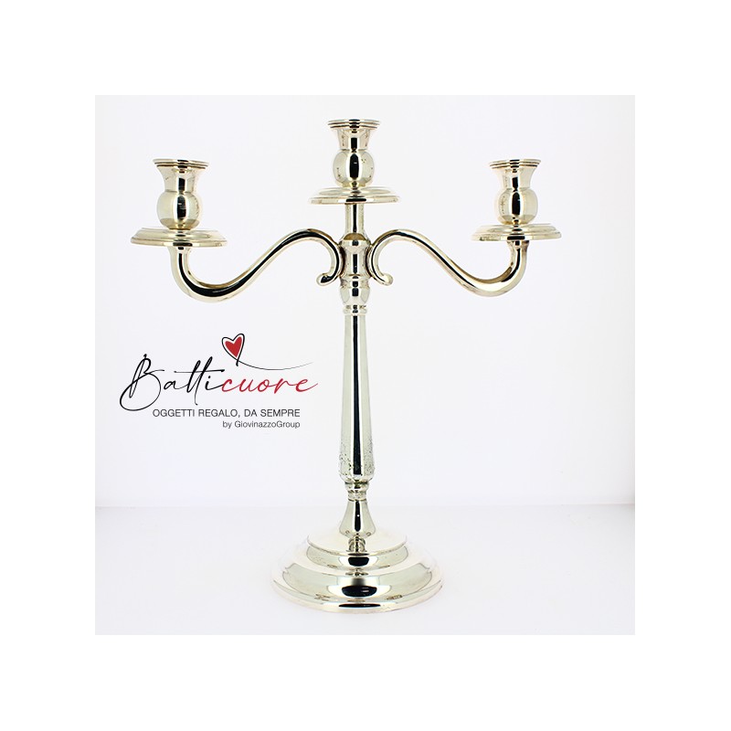 Candelabro 3 fiamme decoro classico Cm 34 peso 325 gr circa