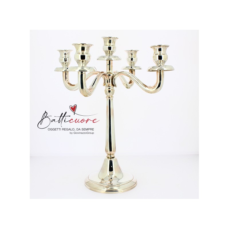 Candelabro 5 fiamme decoro classico Cm 34 peso 510 gr circa