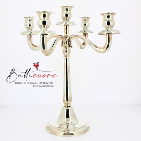 Candelabro 5 fiamme decoro classico Cm 34 peso 510 gr circa